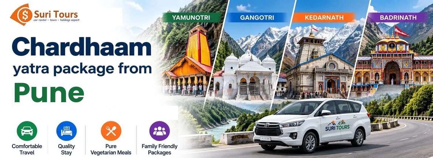 Chardham Yatra package from Pune — Yamunotri, Gangotri, Kedarnath, Badrinath with comfortable travel, quality stay, pure veg meals