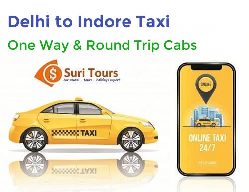 Delhi to Indore One Way Taxi Service
