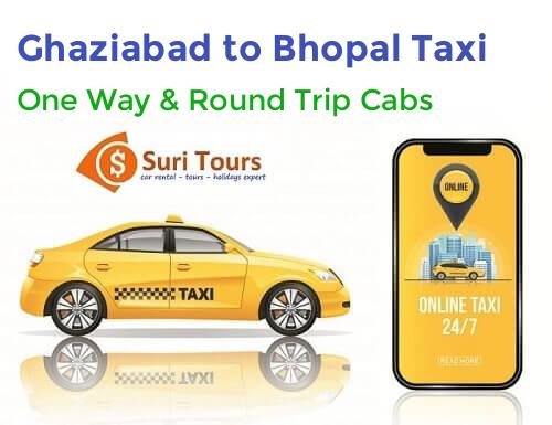 Ghaziabad to Bhopal taxi — AC cab for one way and round trip