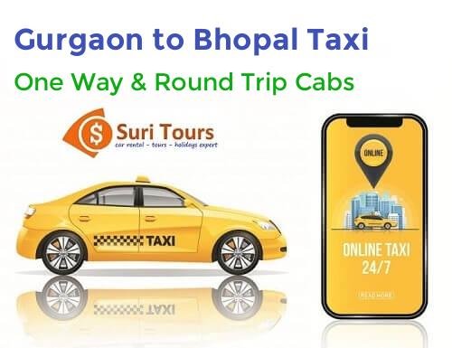 Gurgaon to Bhopal taxi — AC cab for one way and round trip