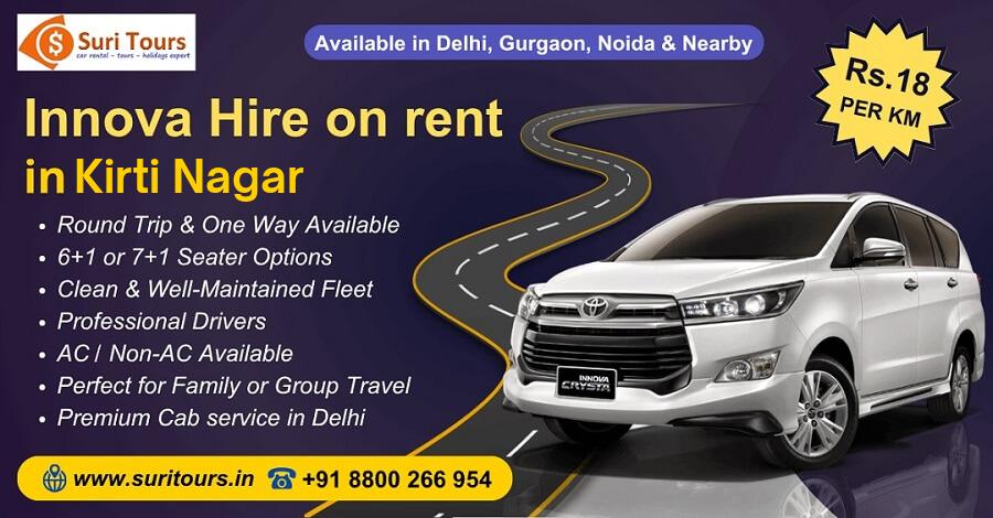 Innova Hire on rent in Kirti Nagar